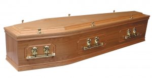 Solid oak panel coffin